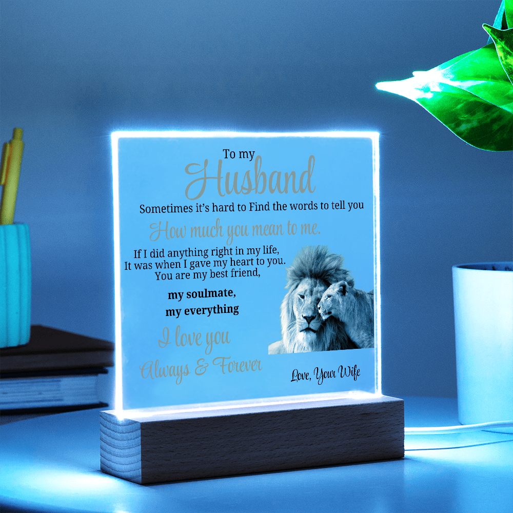 To My Husband - Soulmate Acrylic Plaque Gift