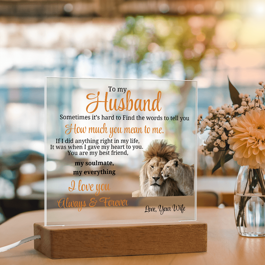 To My Husband - Soulmate Acrylic Plaque Gift