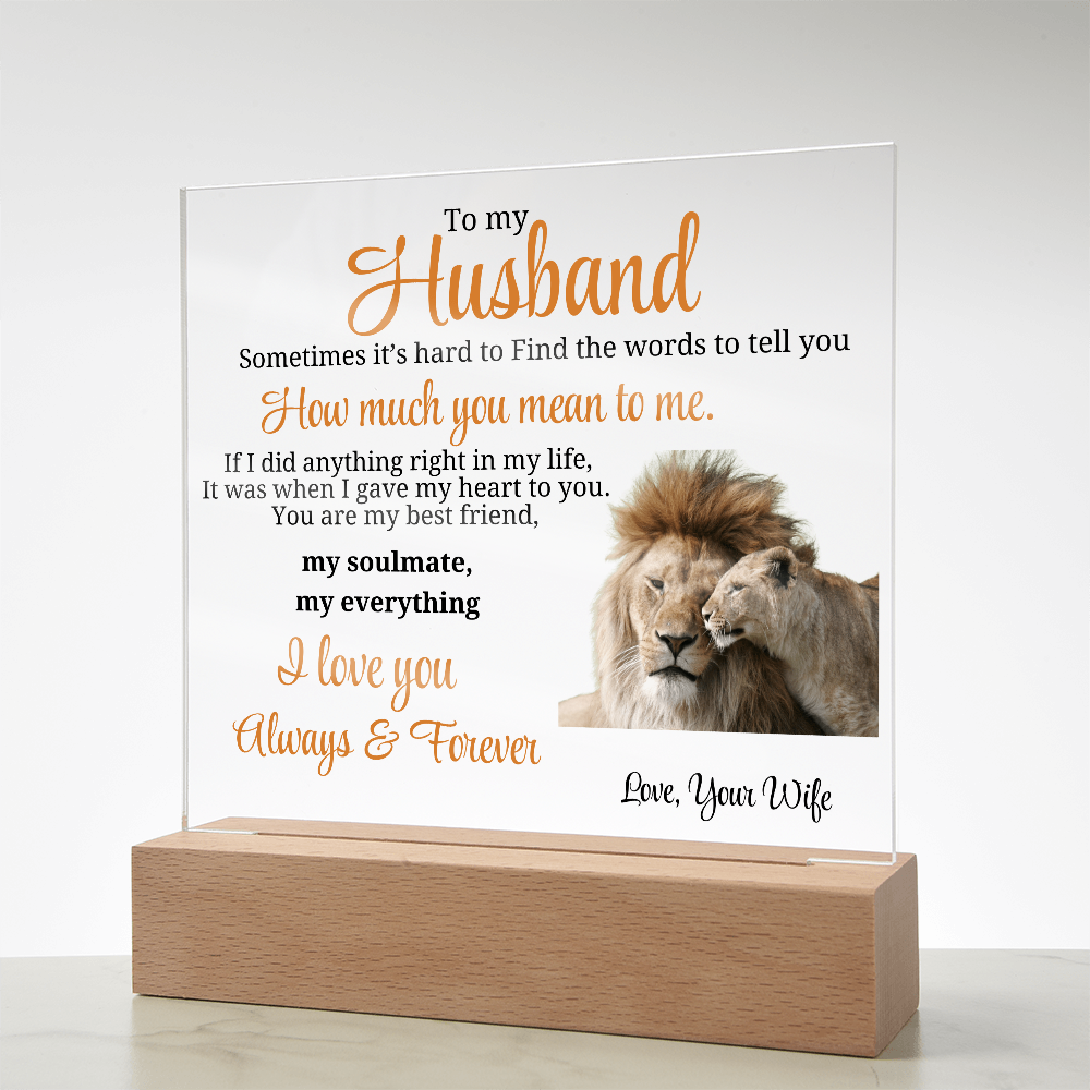 To My Husband - Soulmate Acrylic Plaque Gift